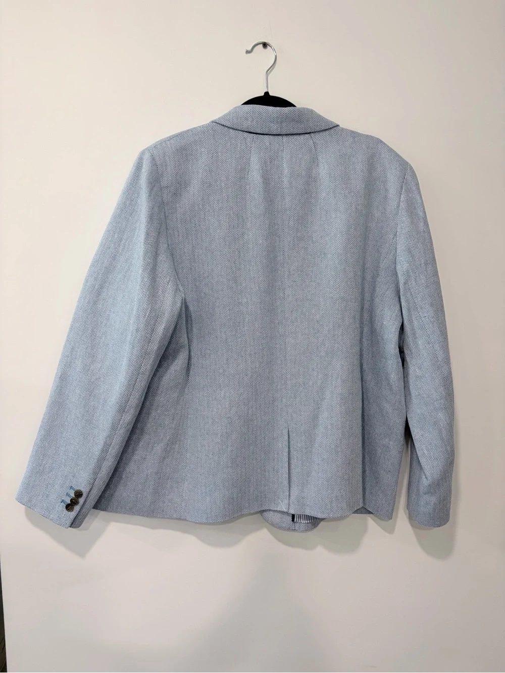 NWT J. Crew Light Blue Herringbone Cotton Linen Blend Blazer Women’s Size 22